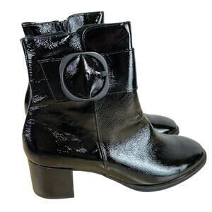 Paul Green NWOB Panache Patent Leather Waterproof Black Bootie Size 5 UK US 7.5